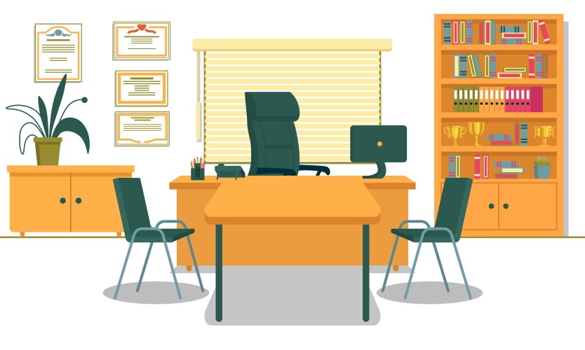 school-principals-office-with-necessary-furnishing-vector-29378042